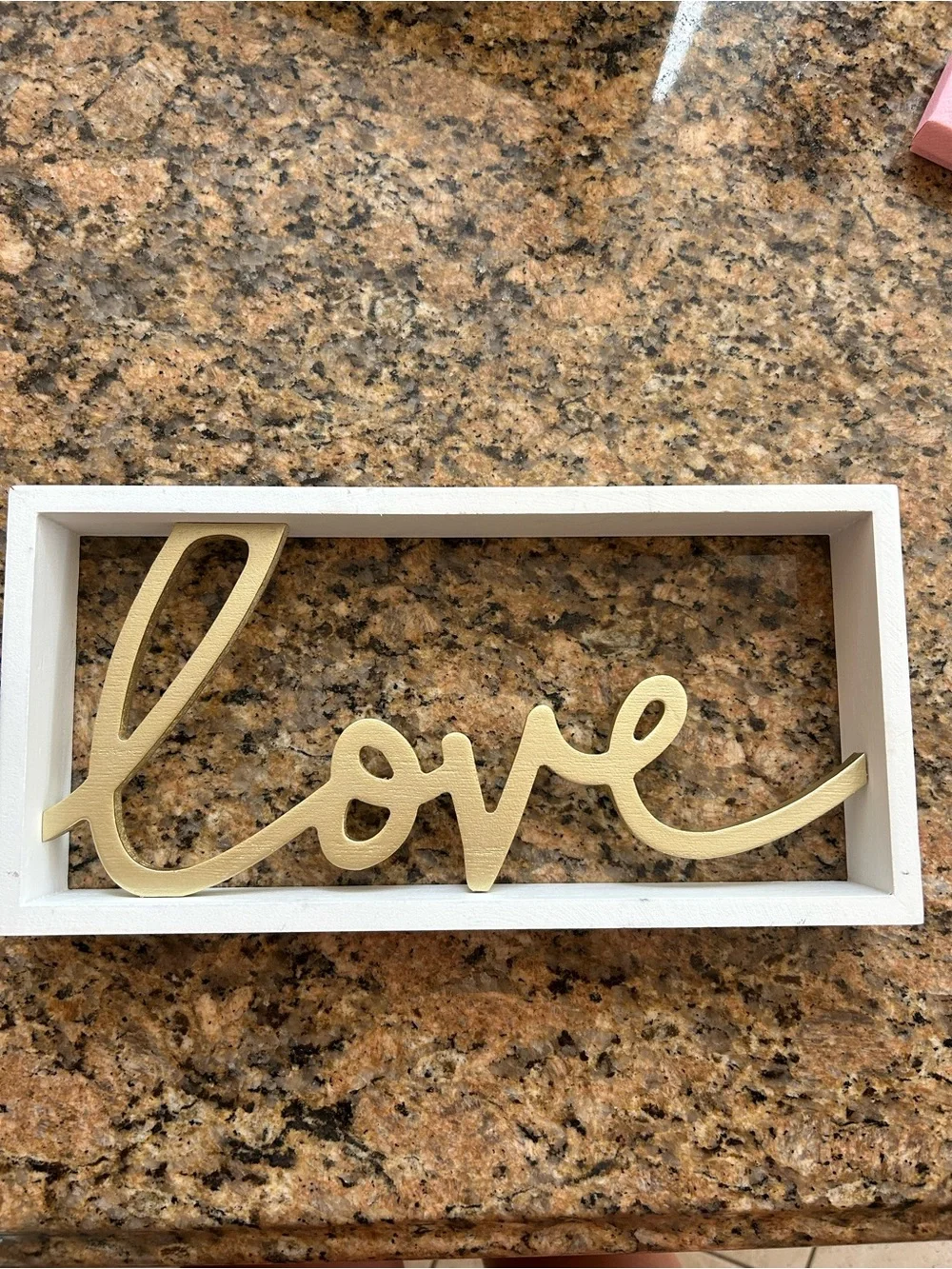 Gold 'love' Script Wall Accent with Small 'forever' Wood Sign